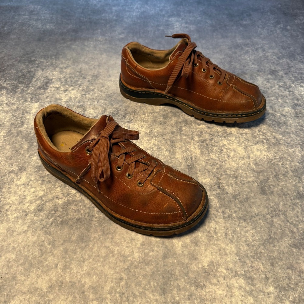 DR MARTENS 11199 Brown Leather Oxfords Mens 12 Square Bicycle Toe Vintage Y2K